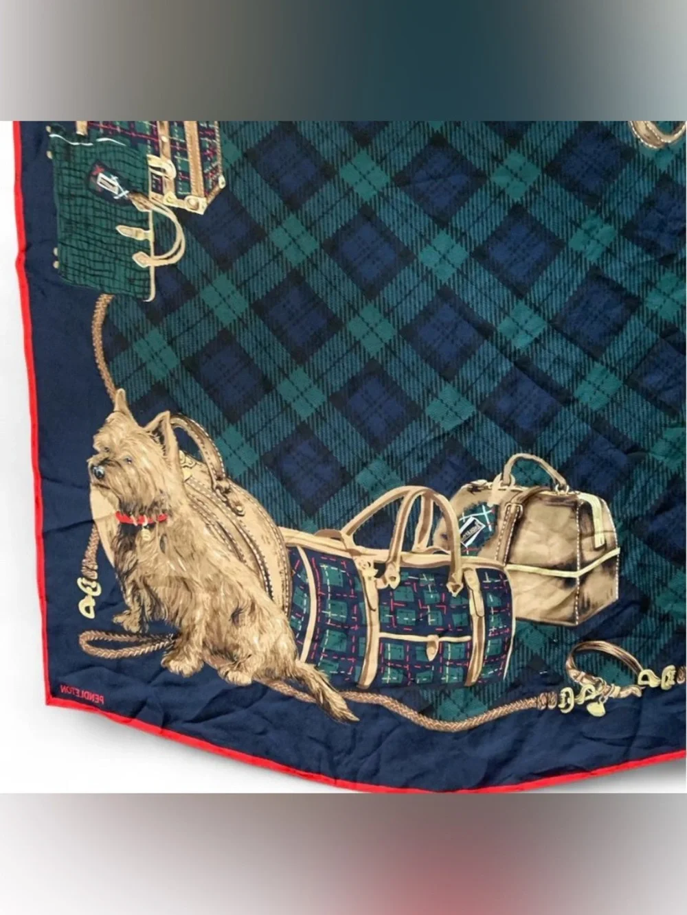 ✨ Vintage Pendleton 100% Silk Equestrian & Scottie Dog Square Scarf ✨